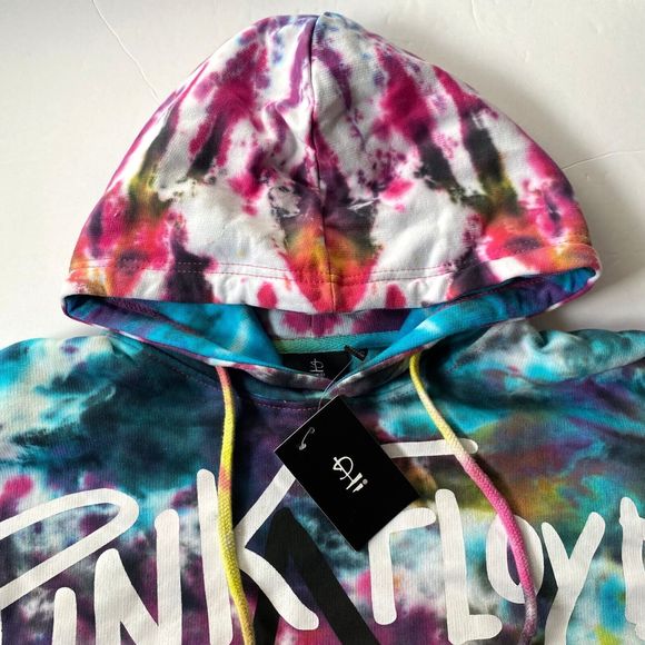Pink Floyd Hoodie Mens Size Medium Multicolor Tie Dye Dark Side of the Moon NWT - Picture 5 of 14